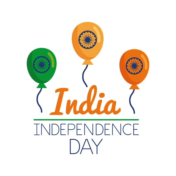 Independece ημέρα india γιορτή με επίπεδη στυλ εικονίδιο — Διανυσματικό Αρχείο
