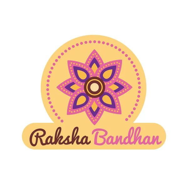 Χαρούμενο ράκσα bandhan γιορτή με διακόσμηση λουλουδιών επίπεδη στυλ — Διανυσματικό Αρχείο