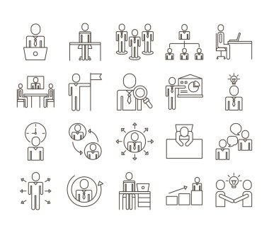 İş insanları topluluğu avatarları simgeleri ayarlar