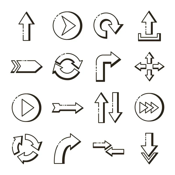 Bundle of arrows set icons — Stock Vector