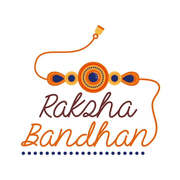 Feliz celebración raksha bandhan con pulsera de estilo plano — Archivo Imágenes Vectoriales
