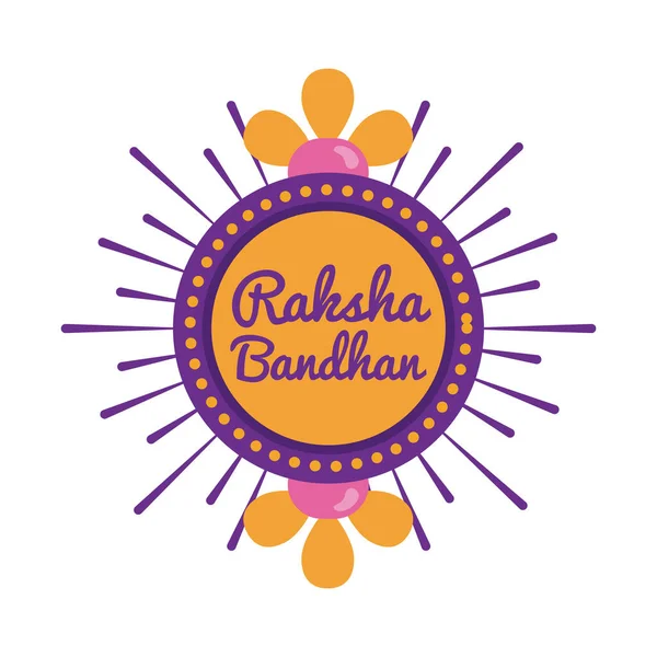 Feliz celebración raksha bandhan con marco circular de estilo plano — Archivo Imágenes Vectoriales