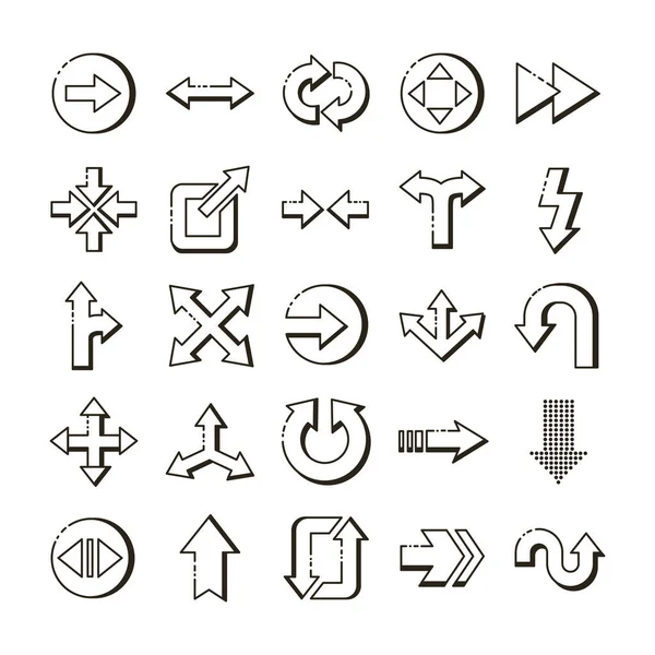 Conjunto de setas conjunto de ícones — Vetor de Stock