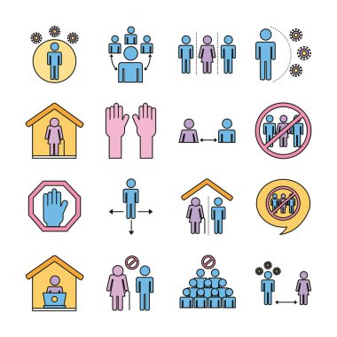 uzaklık sosyal küme simgeleri demeti