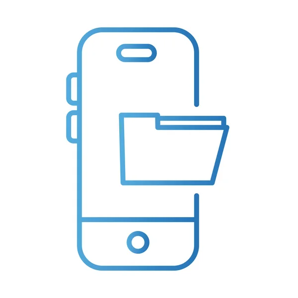 Смартфон с папкой платежей онлайн градиентный стиль — стоковый вектор