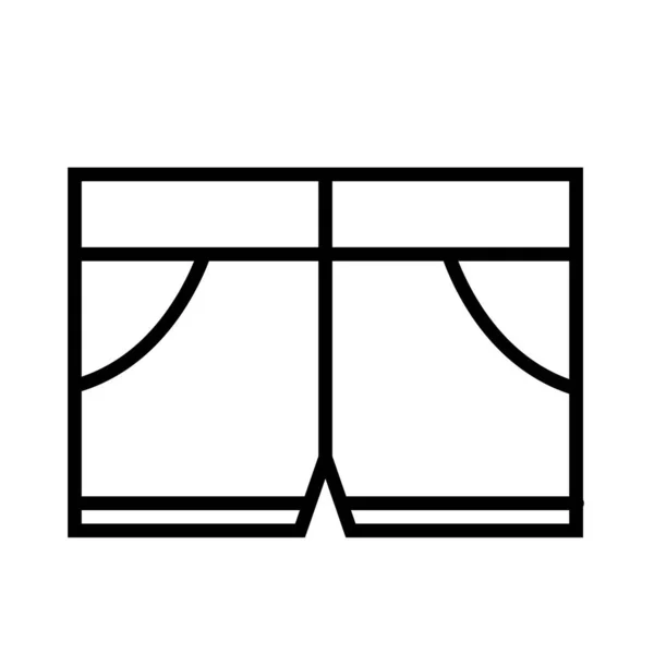 Korte badpak kleding lijn pictogram — Stockvector