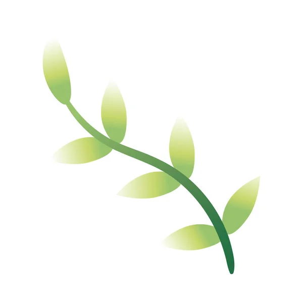 Rama con hojas mano dibujar icono de estilo — Vector de stock