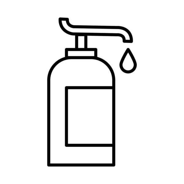 Línea de botella de jabón antibacteriano icono — Archivo Imágenes Vectoriales