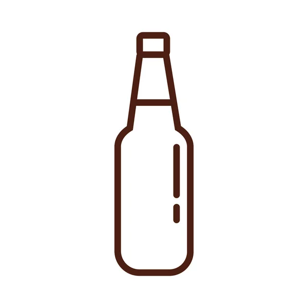 Cerveza botella bebida internacional día línea estilo — Archivo Imágenes Vectoriales