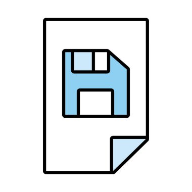 Disket satırlı kağıt belge ve biçim simgesini doldur