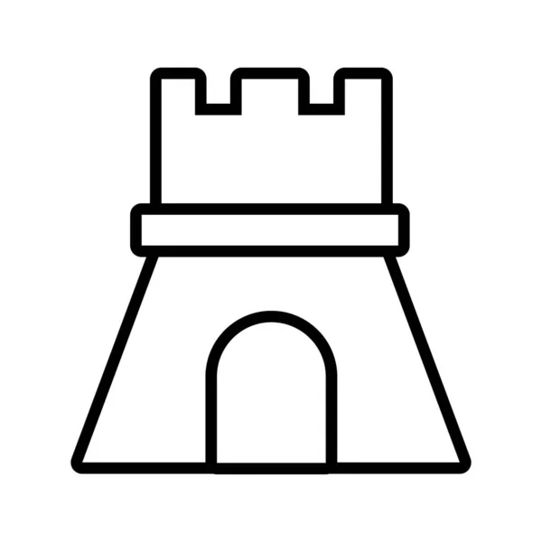 Ícone de estilo de linha de castelo areia —  Vetores de Stock