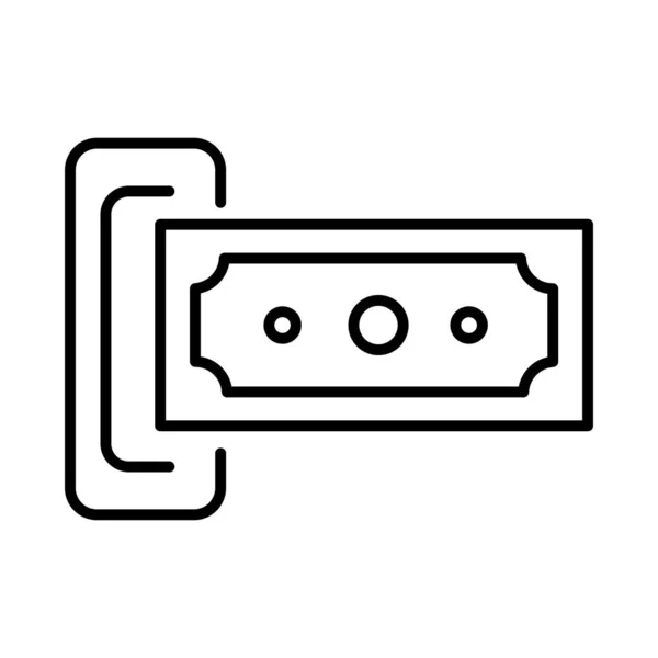 法案在atm孔线条风格 — 图库矢量图片