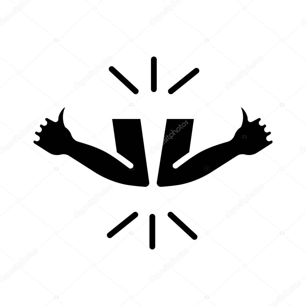 greeting hitting elbows silhouette style icon