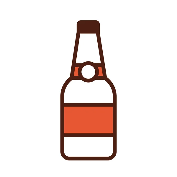 Butelka piwa pić międzynarodowy dzień linii i wypełnić styl — Wektor stockowy