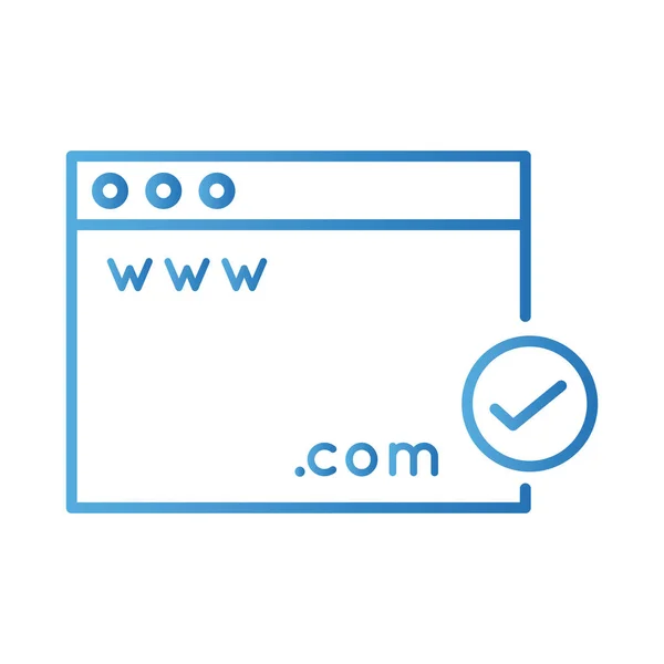 Plantilla de página web con www gradiente icono de estilo — Vector de stock