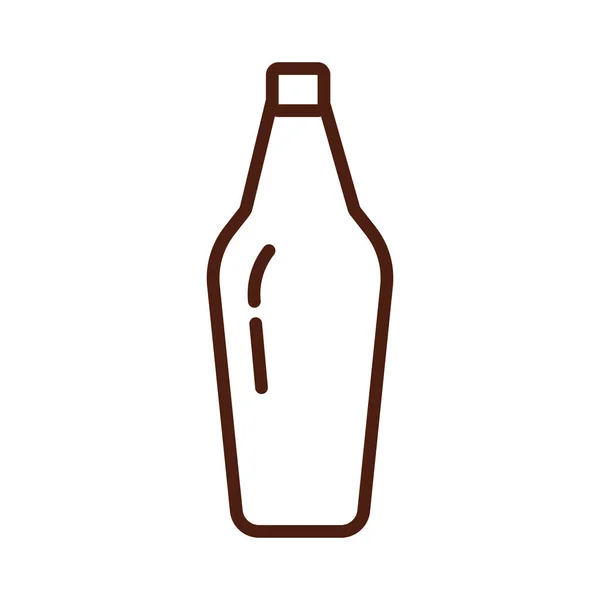 Piwo butelka pić międzynarodowy dzień linia styl — Wektor stockowy