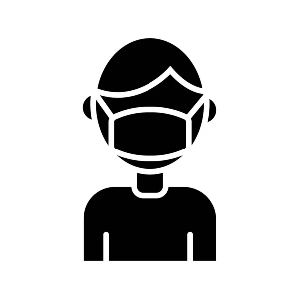 Man met gezichtsmasker silhouet stijl pictogram — Stockvector
