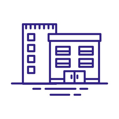 Bina inşaatları şehir çizgisi biçimindeki simgelerle örtüşüyor