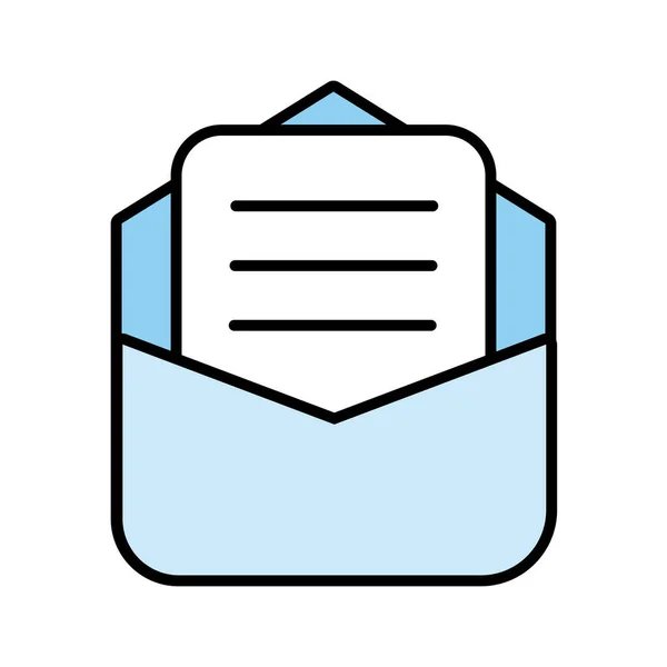 Envelope linha de correio e ícone de estilo de preenchimento —  Vetores de Stock