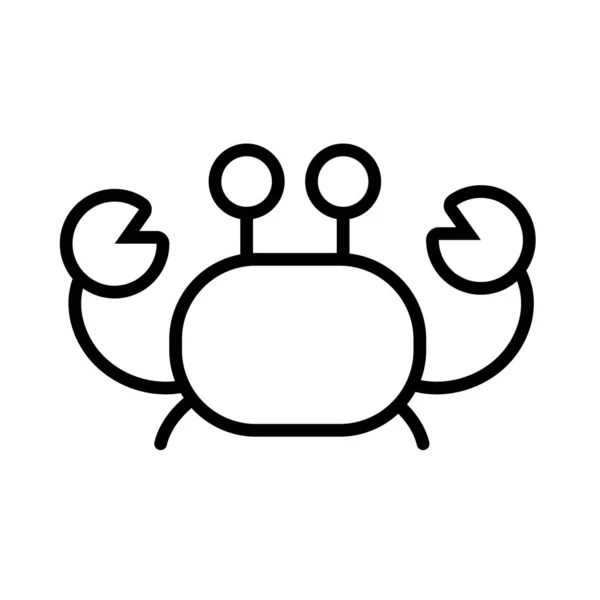 Crabe mer animal ligne style icône — Image vectorielle