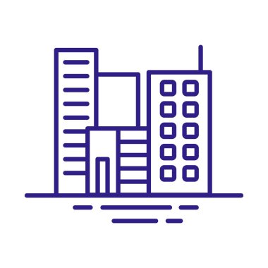 Bina inşaatları şehir çizgisi biçimindeki simgelerle örtüşüyor