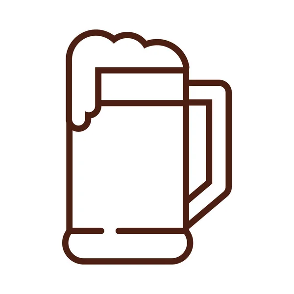 Pot de bière boisson style ligne de jour internationale — Image vectorielle