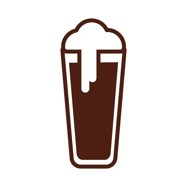 Bier glas drinken internationale dag lijn en vul stijl — Stockvector