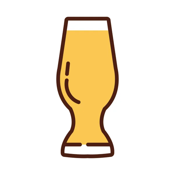 Bebida de vidro de cerveja linha de dia internacional e estilo de preenchimento — Vetor de Stock