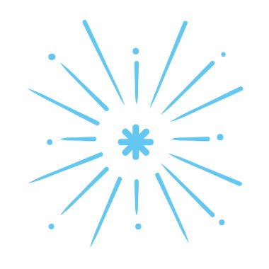 Beyaz arka planda mavi havai fişek kutlaması