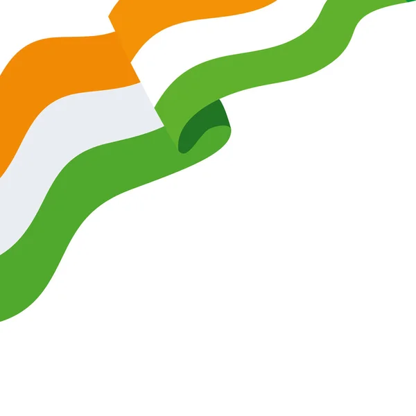 Drapeau de l'Inde, le drapeau national de l'Inde sur fond blanc — Image vectorielle