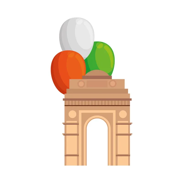 印第安纳门，著名的带有气球氦的印地安人纪念碑 — 图库矢量图片