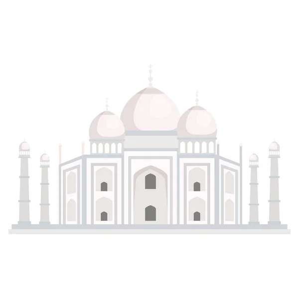泰姬陵，著名的印度纪念碑 — 图库矢量图片
