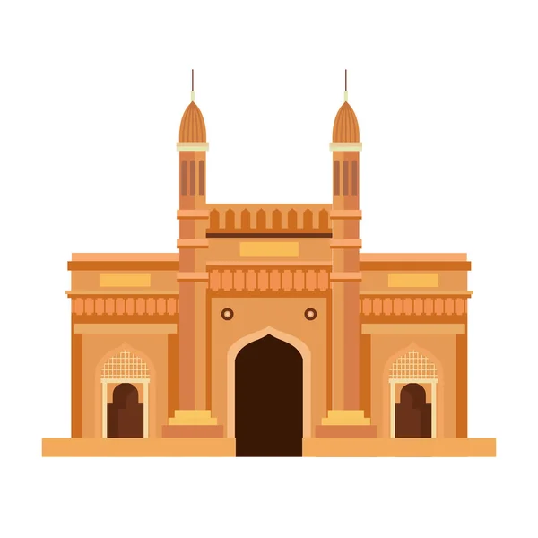 Porta, famoso monumento dell'India su sfondo bianco — Vettoriale Stock