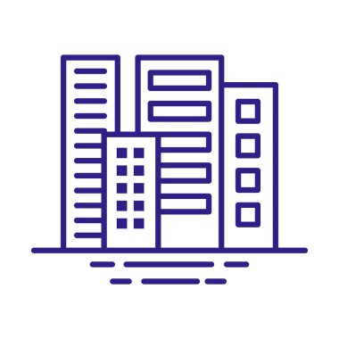 Bina inşaatları şehir çizgisi biçimindeki simgelerle örtüşüyor