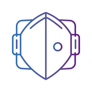 filtreli tıbbi maske solunum aksesuar çizgisi biçimi simgesi