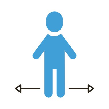 Oklar mesafesindeki insan figürü sosyal düz stil