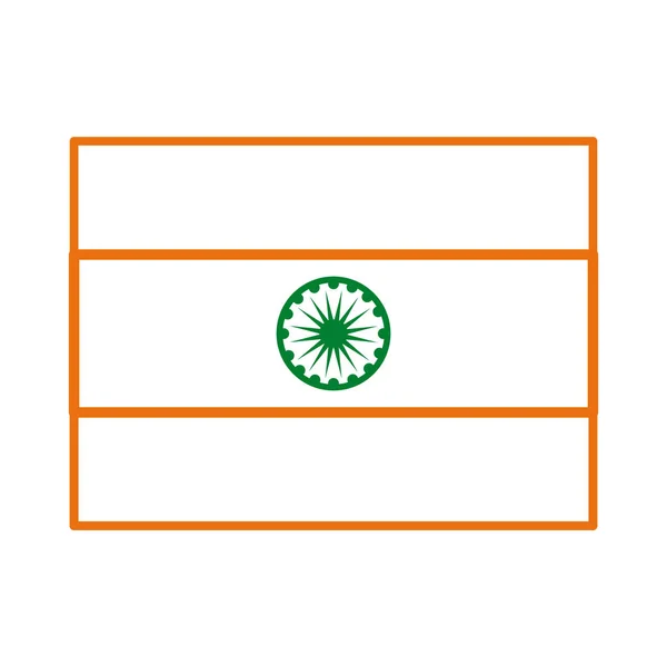 Día independiente india celebración bandera línea estilo icono — Archivo Imágenes Vectoriales