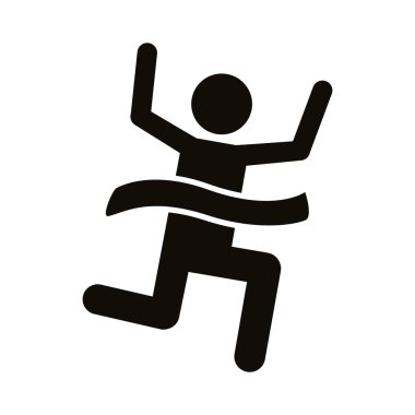 Bitiş bandı avatar figürü siluet biçimi simgesine sahip çalıştırıcı