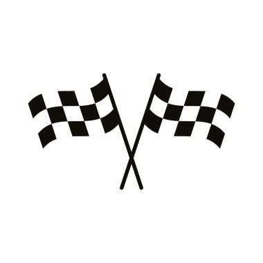 Damalı bayrak siluet biçimi simgesini bitir