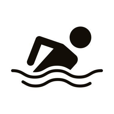 Yüzen insan figürü siluet biçimi simgesi