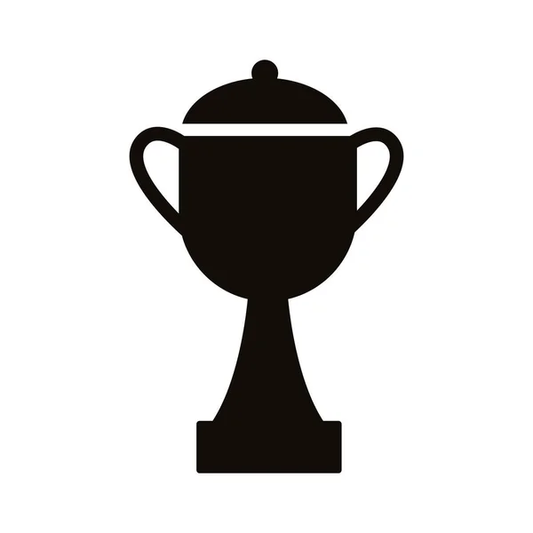 Trofee beker award silhouet stijl pictogram — Stockvector
