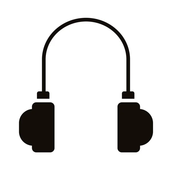 Earphones audio accessory silhouette style icon — Stock Vector