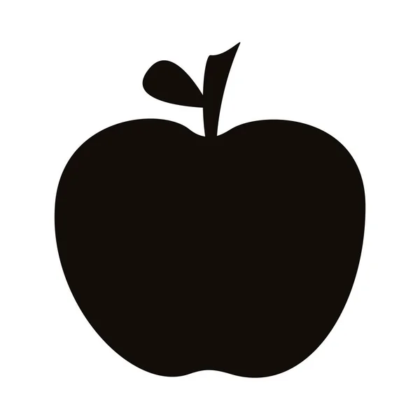 Pomme fruits frais silhouette icône de style — Image vectorielle
