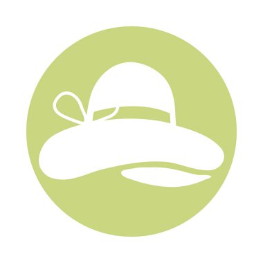 kadın yaz şapkası blok simgesi