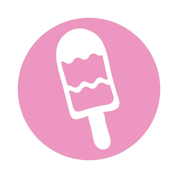 스틱 블록 아이콘에 있는 아이스크림 — 스톡 벡터
