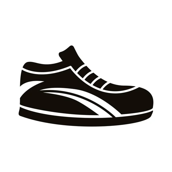 Sapato de tênis ícone estilo silhueta esporte — Vetor de Stock