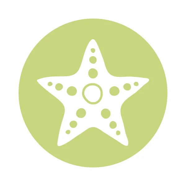 Estrela do mar animal bloco estilo ícone —  Vetores de Stock