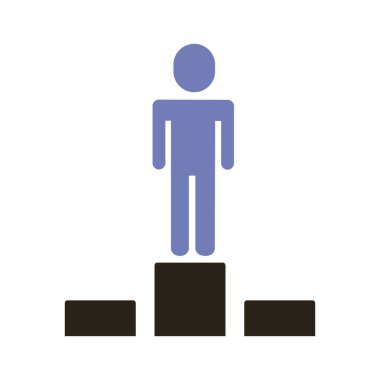 Podyum düz stil ikonunda iş adamı figürü