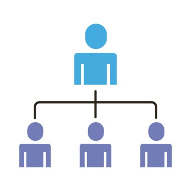 İş adamları takım çalışması figürleri ağ düz biçim simgesi