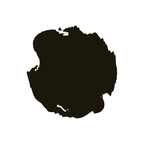Tache circulaire design créatif avec coup de pinceau style silhouette — Image vectorielle